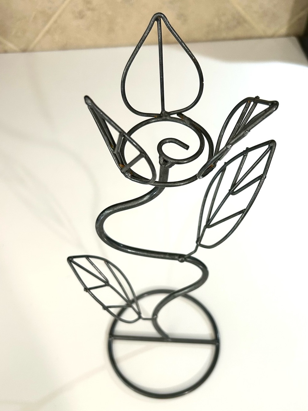 Tall Wire Tree Jewelry Stand Metal Ring & Necklace Organizer